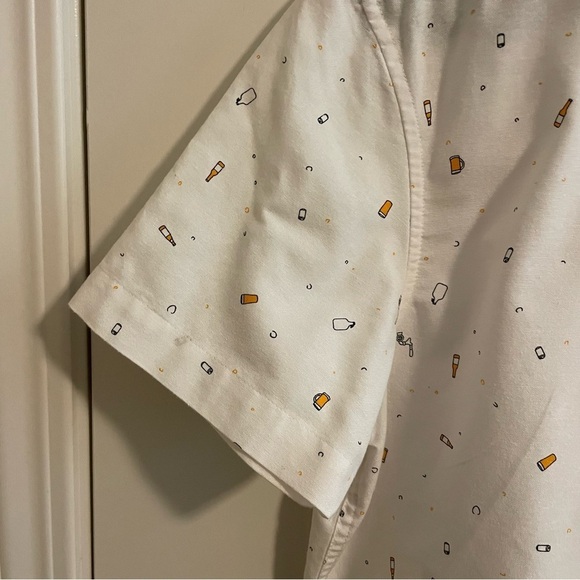 Original Penguin Beer Print Oxford Shirt Short Sleeve Size Small - Picture 7 of 14